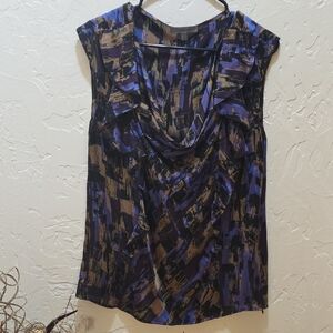 Classiques Entier Sleeveless Abstract Blouse 100% Silk